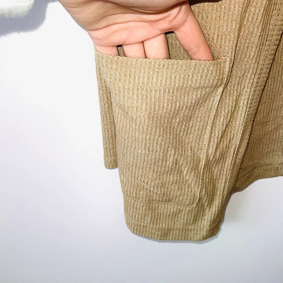 Aeropostale Tan Rib Open Front Pocket Cardigan Small Women’s - Picture 4 of 10